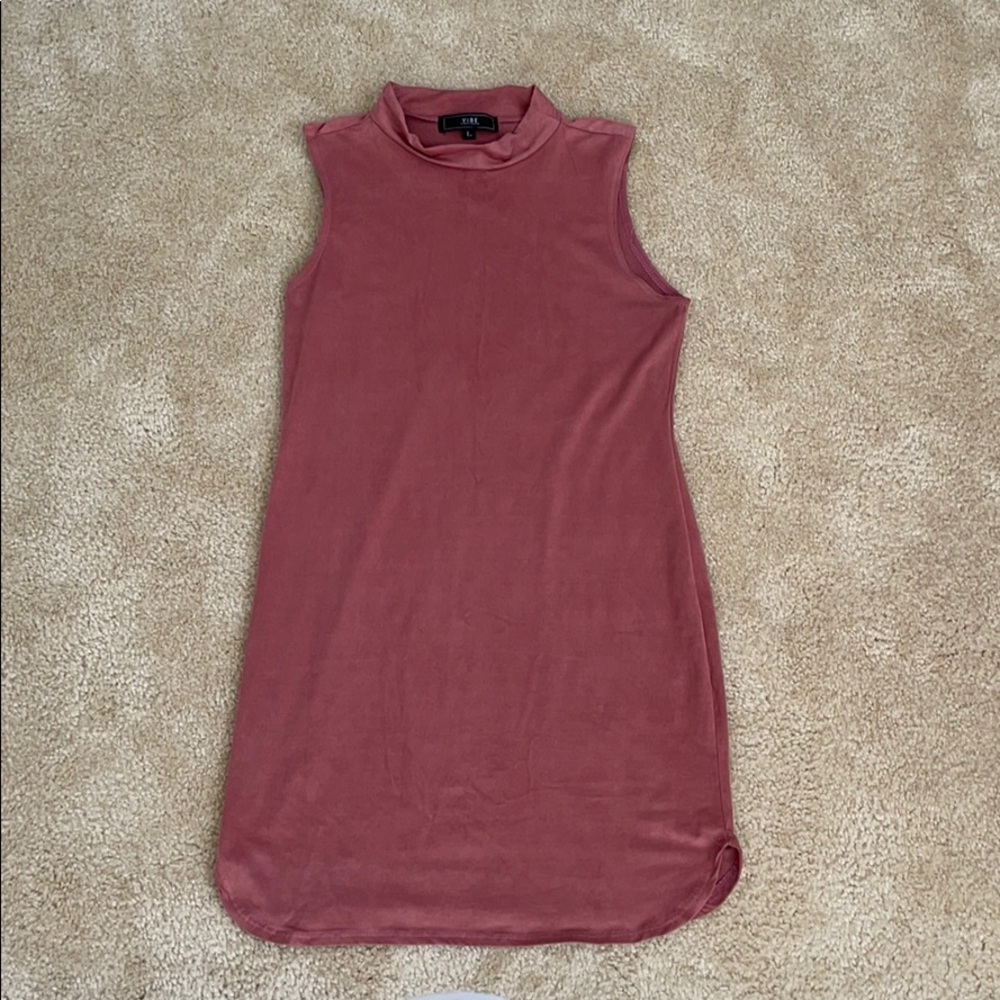 Suede mini dress with collar